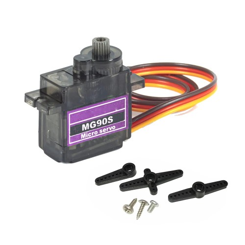 MG90S 180° Servo – 9g mikroservomotor s kovovými prevodmi